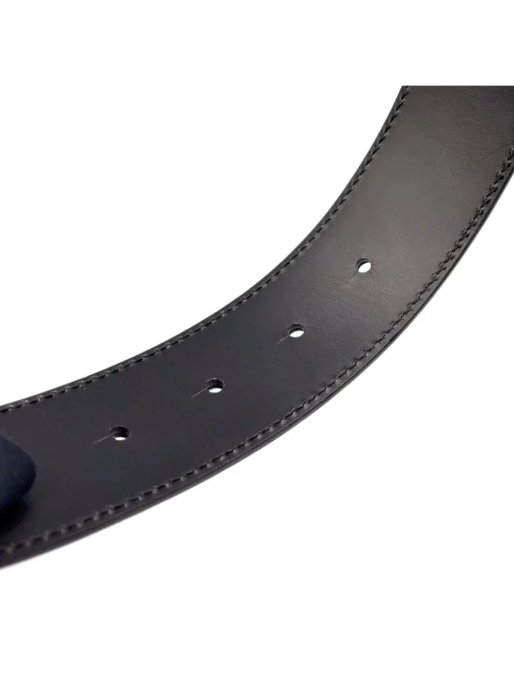 Versace Medusa Head Leather Black Belt Silver